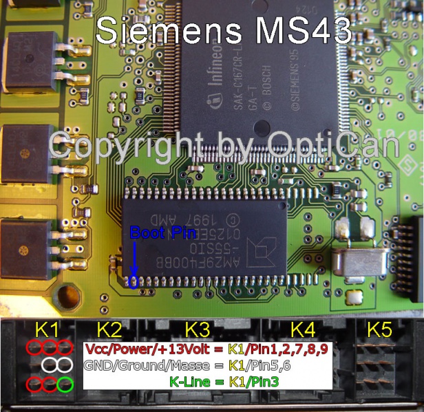 Siemens MS 4x (BMW) pinout diagram 2